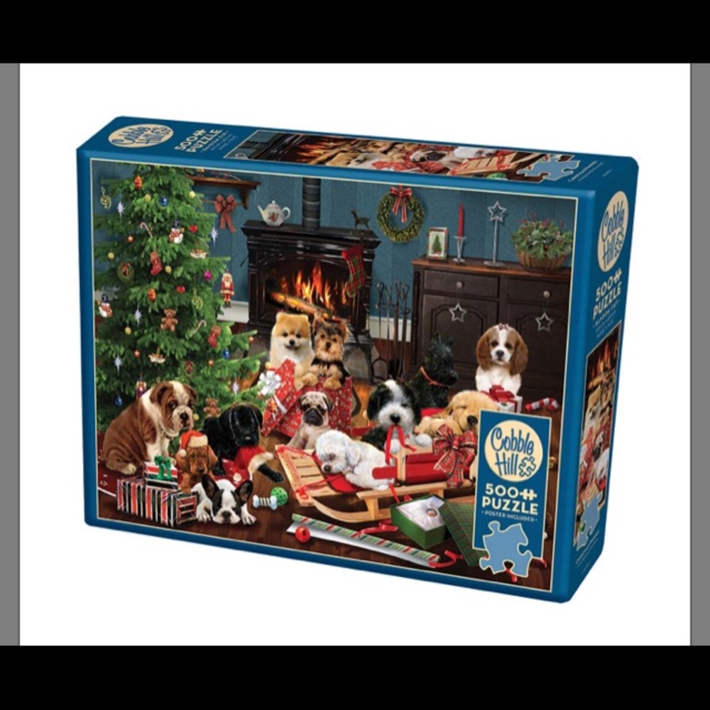 New Sealed Christmas Puppies 500 piece Cobble Hill